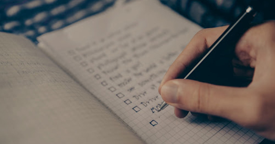 A person making notes
